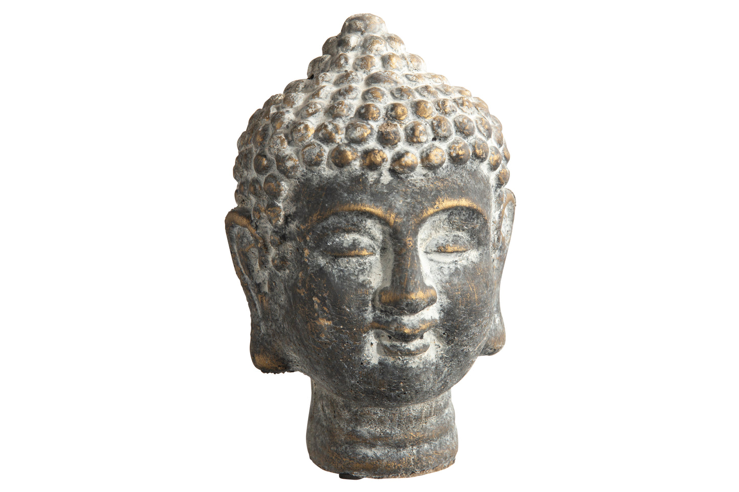 Cement Head Figurine Distressed Concrete Finish