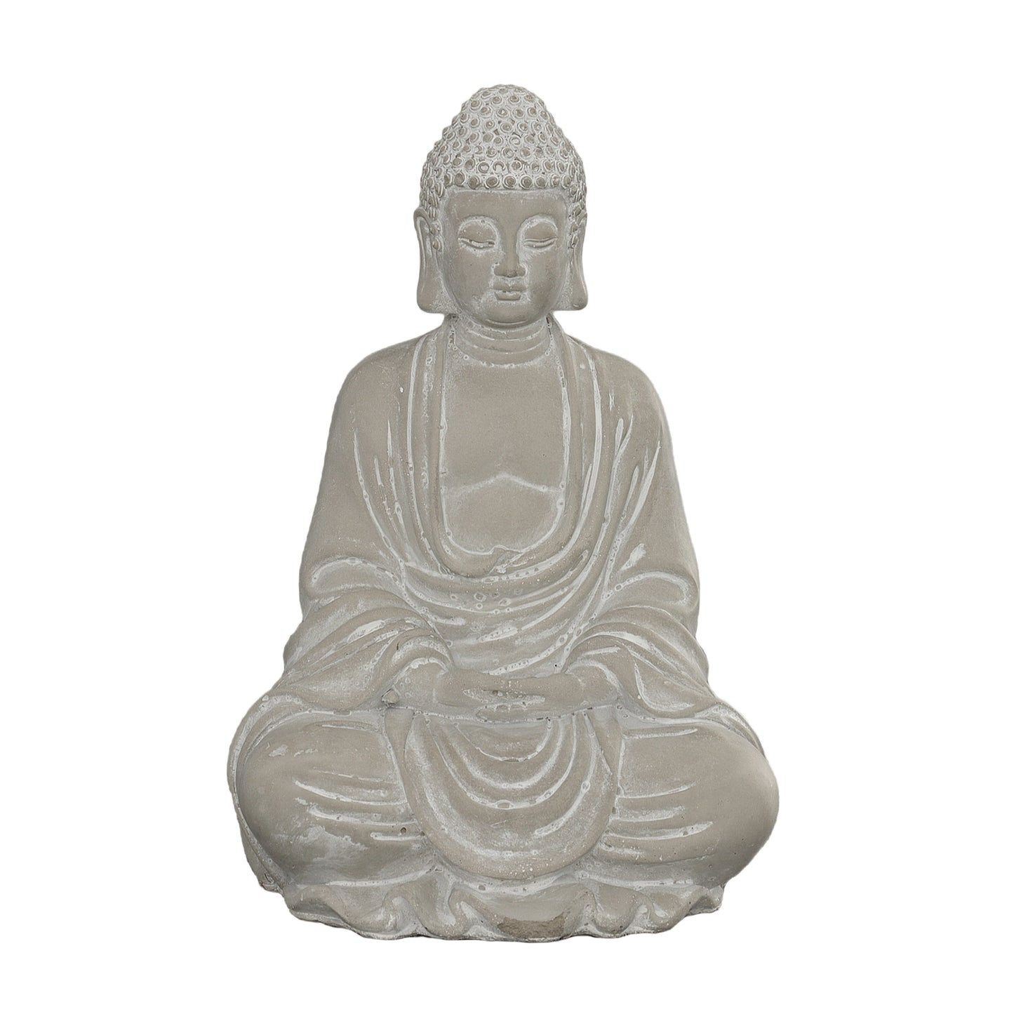 Cement Buddha Gray-12.00"H