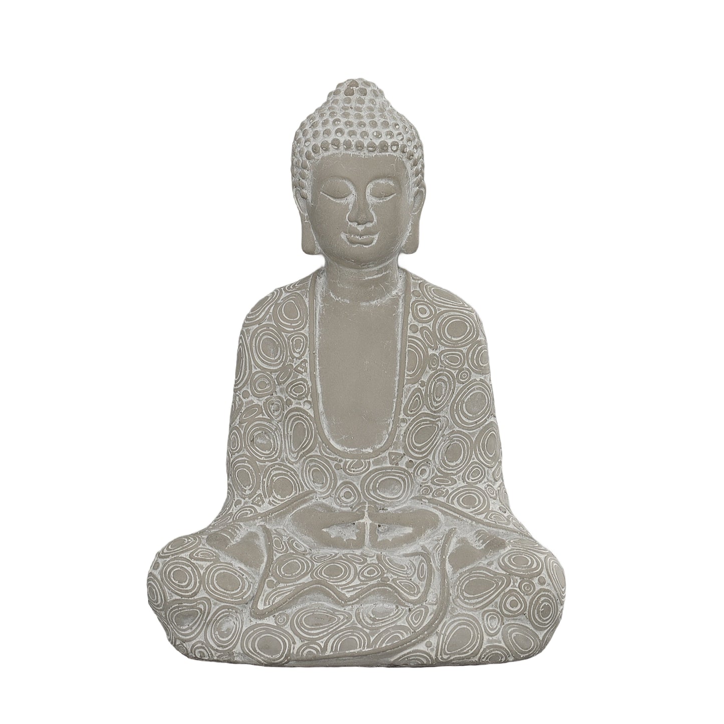 Cement Buddha Gray-11.25"H
