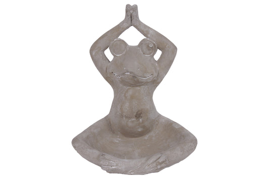 Cement Figurine Concrete Finish Gray-9.5"H