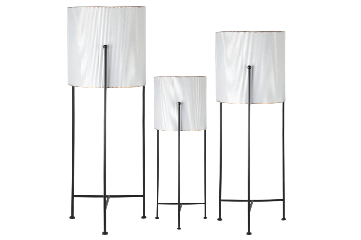 Metal Round Planter Coated Finish-33.75"H