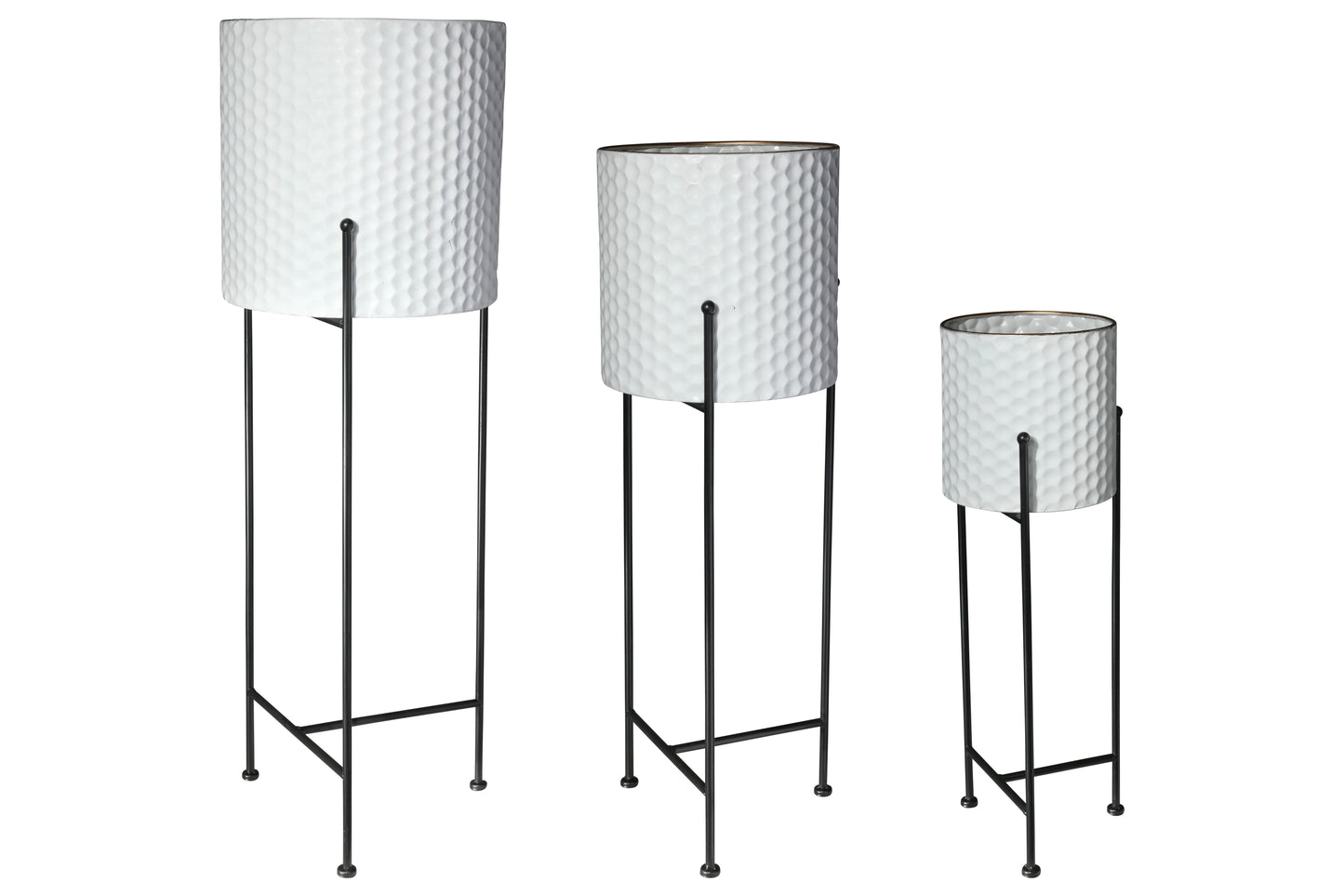 Metal Round Planter Coated Finish-33.75"H