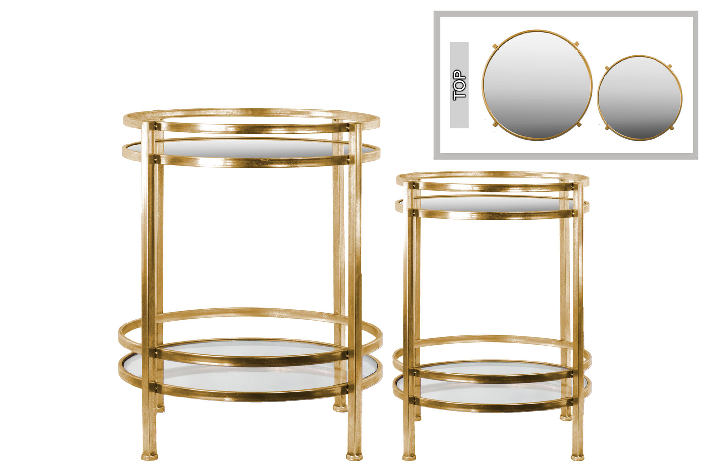 Metal Round Table Metallic Finish