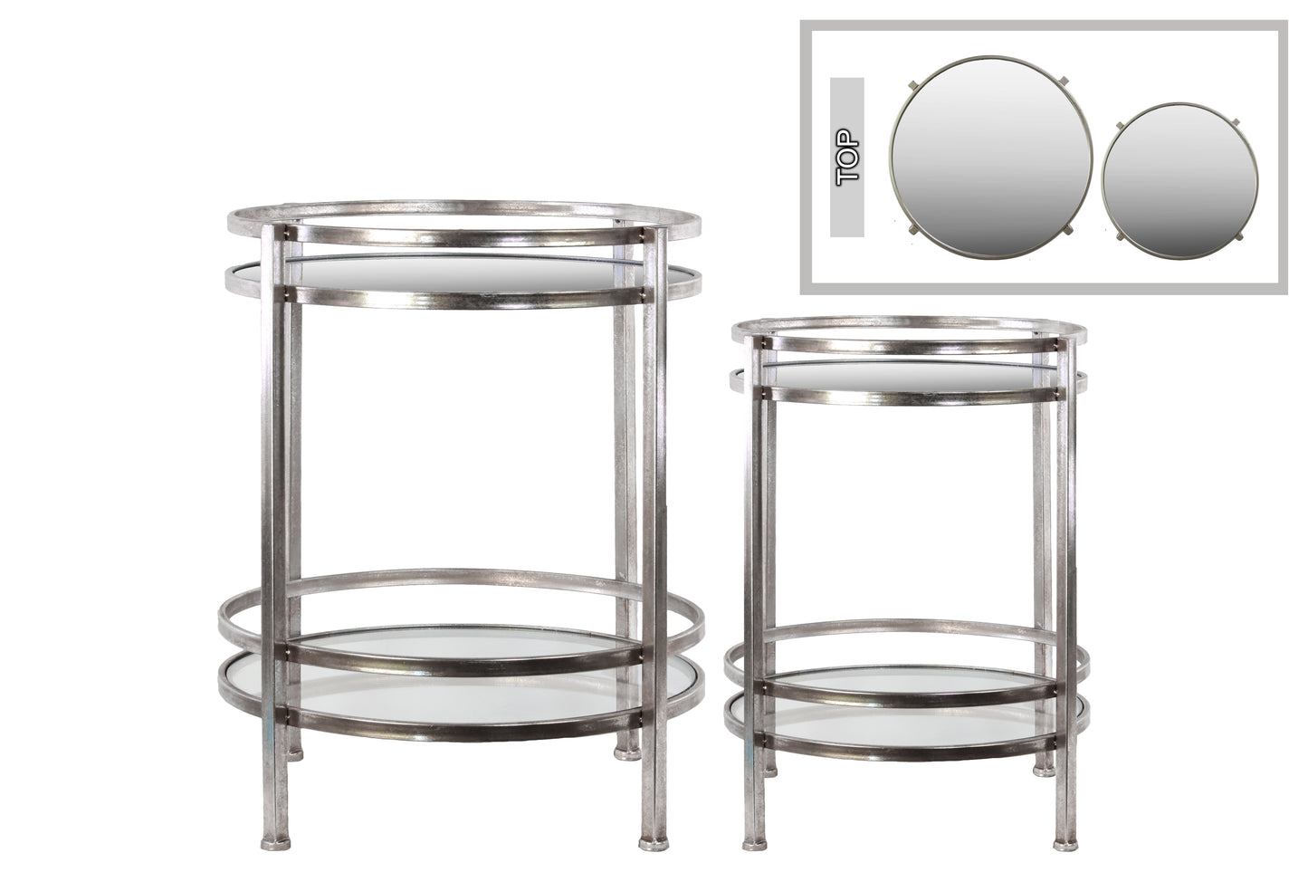 Metal Round Table Metallic Finish