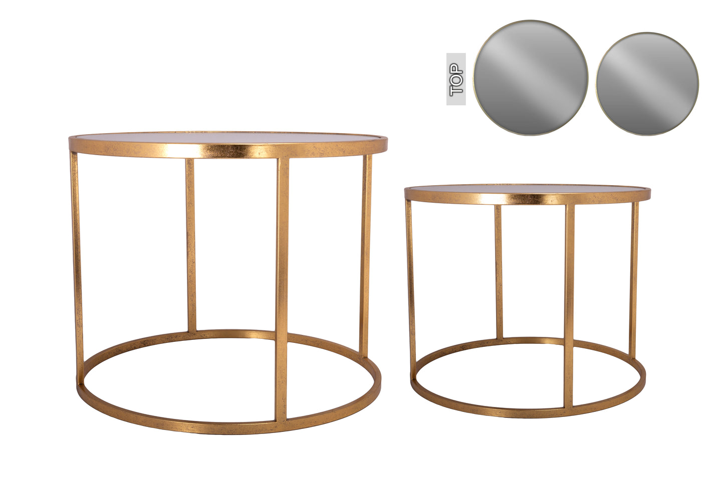 Iron Mirror Metal Table