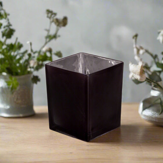 Aeris Glass Cube Vase-Urban Trends Collection-Black-Urban Trends Collection