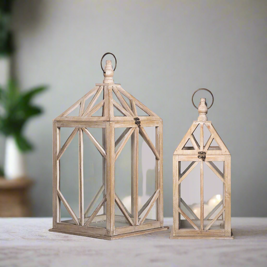 Lucerna Diamond Wood Lantern Set