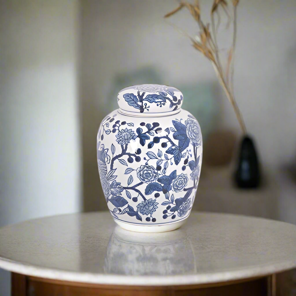 Adeline Ceramic Chinoiserie Ginger Jar