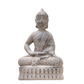 Cement Buddha  Figurine Washed Finish Gray-18.5"H