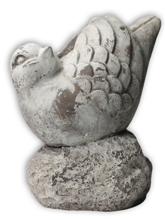 Cement Bird Figurine Distressed Finish