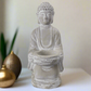 Cement Kneeling Buddha Figurine Washed Finish