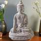 Cement Meditating Buddha Concrete Finish Gray-12.00"H