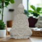 Cement Buddha Gray-12.00"H